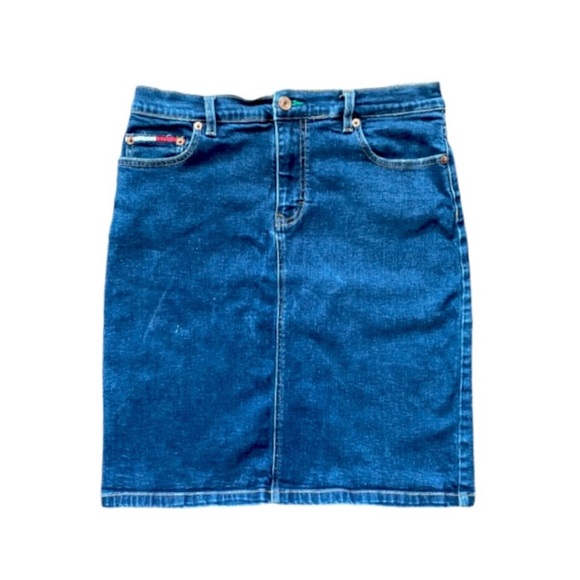 Vintage 90s Y2K ( 2001 ) Tommy Jeans Denim Skirt size juniors 11 women’s medium - Picture 1 of 10